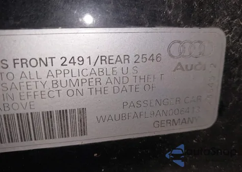 2010 Audi A4 2.0T Premium из США, поврежденный, VIN WAUBFAFL9AN006413